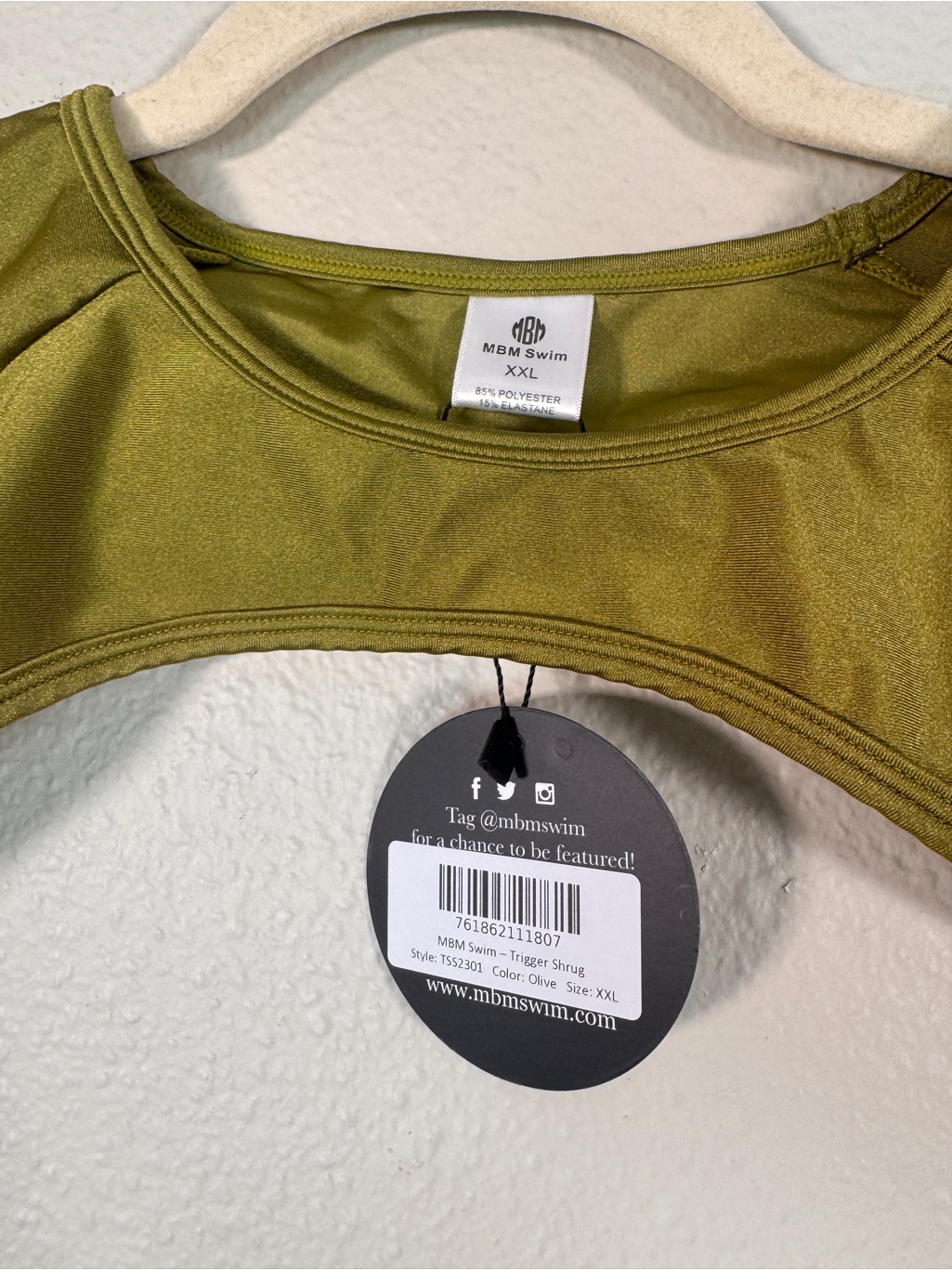Mbm Chartreuse Swimsuit Shrug Womens Xxl Swim Top Summer Vacation Green — image 7 of 8